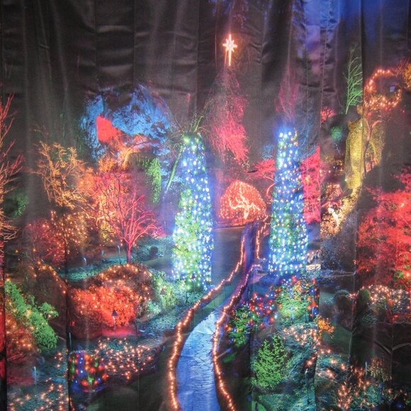 NWT Ambesonne Curtains Christmas at Butchart Gardens 108 x 84 - Picture 1 of 6